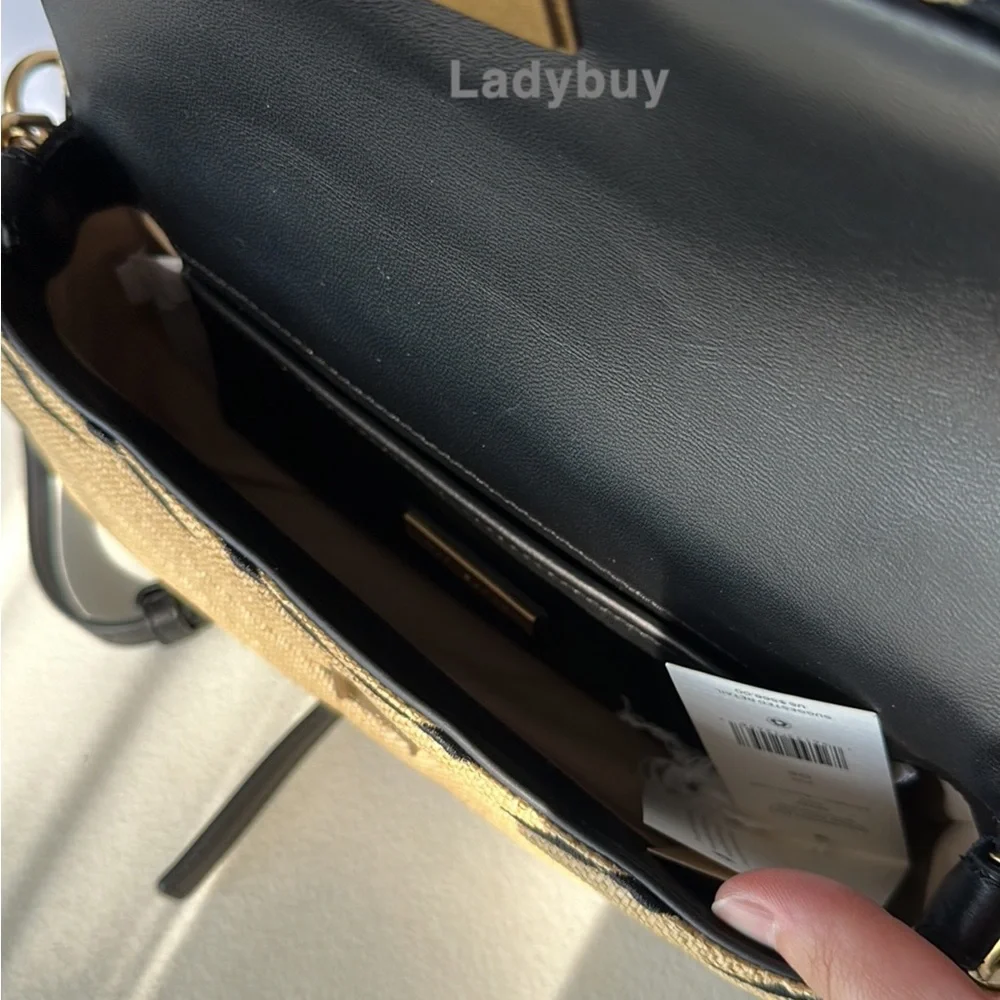 🟢Tory Burch Soft Straw Small Kira Chevron Convertible Flap Shoulder Bag $568 - Picture 8 of 14